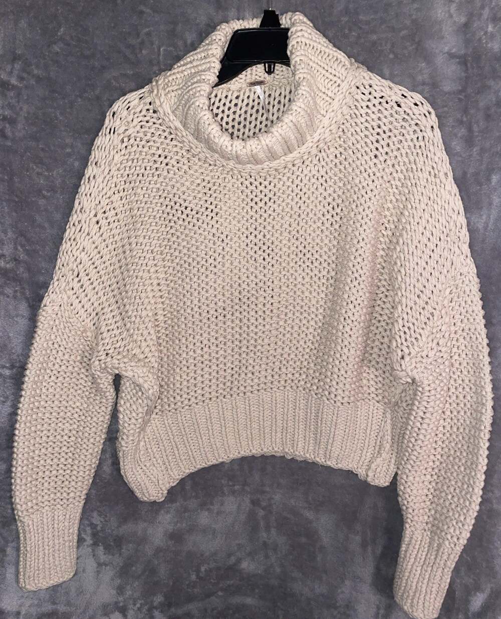 Free People Chunky Knit Mock Neck Sweater Size S Fall Winter Cozy